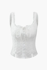 Ruffle Neckline Tank Top