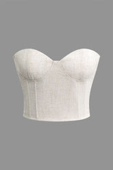 Linen Strapless Corset Top