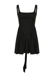 Bandage Backless Dress Women Bow Splice Folds Elegant High Waist Sundress Hot Girls 2025 Street Sexy Lace Up Dress FemmeChristmas Gifts