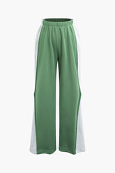 Colorblock High Waist Wide Leg Pants