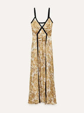 Floral Printed Sleevless Spaghetti-Neck Elegant Wrap Maxi Dresses