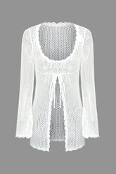 Tie Front Hollow Out Cover Up