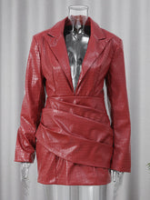 Bodycon Long Sleeves Elasticity Pleated Solid Color Split-Joint Deep V-Neck Mini Dresses