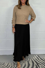 Casual Patchwork Contrast O Neck Long Dresses(9 Colors)