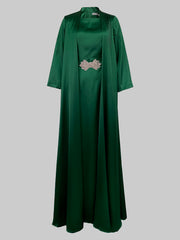 Long Sleeves Loose Embroidered Solid Color Evening Dresses