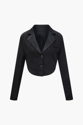 Notched Lapel Crop Blazer