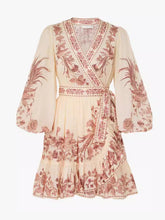 Flower Printed Ruffled Long Sleeves Elegant Mini Dresses