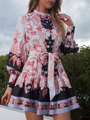 Vacation A-Line Floral Printed Square-Neck Dress