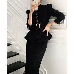 discover style ideas 6924yd Style Elegant Skirt Western Style Socialite Hong Kong Style Retro Chic Professional Two-Piece Suit for Women Autumn and Winter