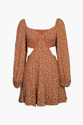 Indie All The Way Cut-Out Floral Mini Dress