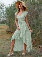 Vacation Irregularity Floral V-Neck Dress