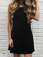 A-Line Loose Solid Color Round-Neck Mini Dresses