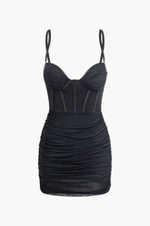 Ruched Corset Cami Bodycon Mini Dress