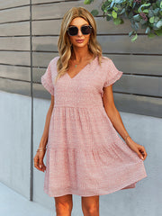 Bohemia Flared Sleeves Floral V-Neck Dress