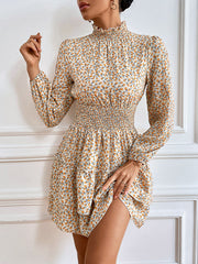 Bohemia A-Line Floral High-Neck Dress