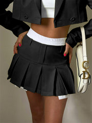 New Mini Skirt For Women Cute High Waist Fashion Y2K Skirts Set 2024 Casual Streetwear Womens Bottom Black Pleated SkirtsChristmas Gifts