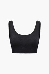 Solid U Neck Knit Tank Top