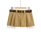 Y2K Skirts Women Cotton Low Waist Pleated Mini Skirts Summer Harajuku Streetwear Pocket With Belts Micro SkirtChristmas Gifts