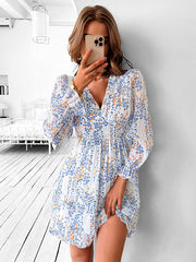 Bohemia A-Line Printing V-Neck Dress