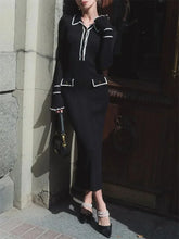 Knitted Mini Dress Women Autumn Winter Ruffled Rib High Waist Elegant Dresses Womens Long Sleeve Banquet Dress For WomanChristmas Gifts