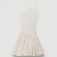 Elegant Knit Dress Women Sleeveless Off Shoulder Splice Folds Mini Dresses Ladies Hoilday Slim High Waist Dress Femme NewChristmas Gifts