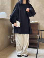 Urban Puff Sleeves Solid Color Round-Neck Mini Dress