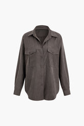 Flap Pocket Button Up Long Sleeve Shirt
