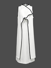 False Two Sleeveless Solid Color Midi Dresses