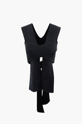 V-neck Cross Knot Back Knit Top