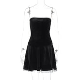 Ruffle Splice Bodycon Dress Womens Sleeveless Sexy Off Shoulder Slim Dresses Female Party Elegant Folds Dress Lady 2025Christmas Gifts