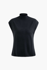 Mock Neck Sleeveless Knit Top