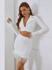 Casual Wrap Solid Color Patchwork V-Neck Two Pieces Set