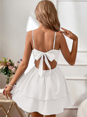 Vacation A-Line Bowknot Mini Dress