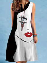 Loose Plus Size Figure V-Neck Mini Dresses