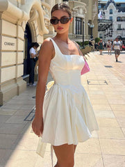 Bandage Backless Dress Women Bow Splice Folds Elegant High Waist Sundress Hot Girls 2025 Street Sexy Lace Up Dress FemmeChristmas Gifts