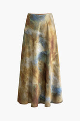 Tie Dye Pleated Midi Skirt