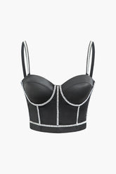 Rhinestone Trim Bustier Cami Top