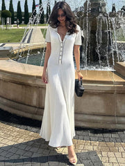 Knitted Rib Slim Maxi Dresses For Women High Waist Casual Loose Dress Women's Autumn Elegant Temperament Long Dress FemmeChristmas Gifts