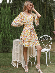 Bohemia A-Line Floral V-Neck Dress