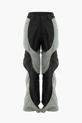 Patchwork Cut Out Straight Leg Pants