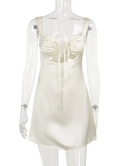 Bandage Sexy Sheath Dress For Women 2025 Summer Hollow Out Lace Up Sundress Femme Beach Sexy Slim Elegant Dresses WomanChristmas Gifts