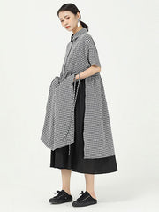 Loose Split-Side False-Two Cropped Midi Dress