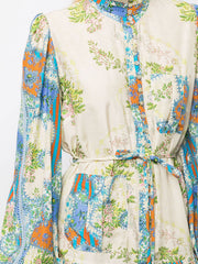 Floral Print Long Sleeves Ruffled Mini Dresses