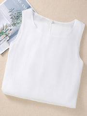 A-Line Loose Double Layered Solid Color Tied Waist Round-Neck Midi Dresses