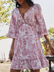 Empire Batwing Sleeves Mini Dress