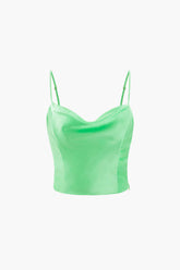 Cowl Neck Satin Cami Top