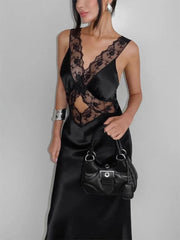 Lace Slim Maxi Dresses For Women Clothing Deep V Neck Sexy High Wasit Long Dress Party Fashion Evening Dress Woman 2025Christmas Gifts