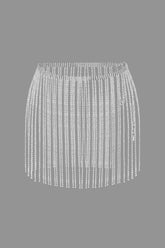 Rhinestone Sheer Mini Skirt