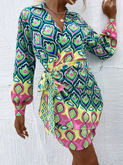 Bohemia Puff Sleeves Floral V-Neck Dress