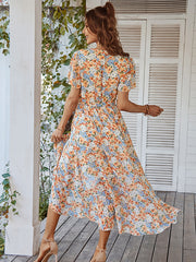 Bohemia A-Line Floral V-Neck Dress